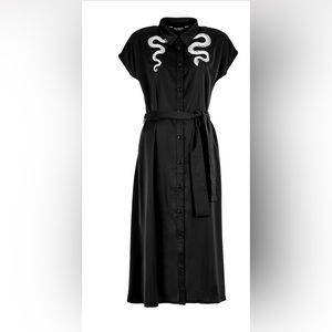 Slithered relaxed midi dress